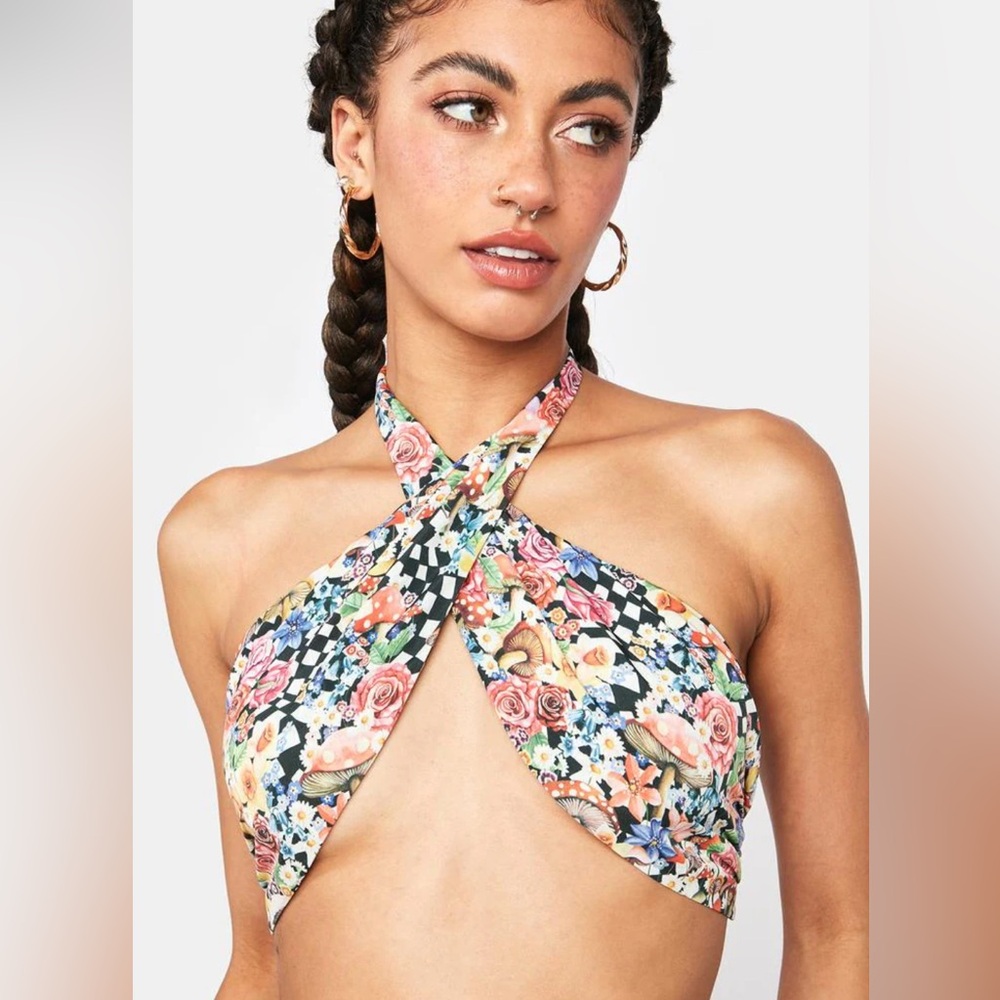 For love & lemons DEIDRE HALTER SCARF TOP
